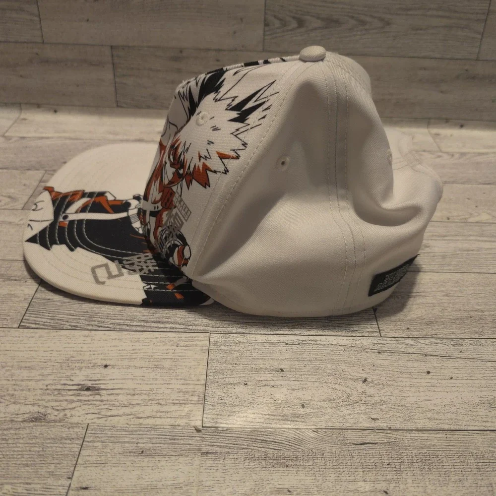 My Hero Academia Hat‎ Cap Snap Back White Orange Katsuki Bakugo Kacchan Manga